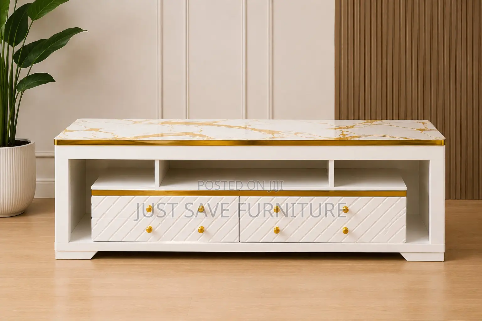 Royal Marble 5ft Tv Stand | Luxury Entertainment Unit