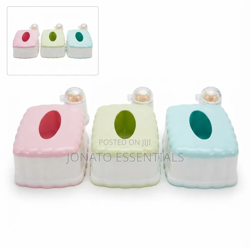 2-in-1 Tissue Box Toothpick Holder - Modern Table Organizer