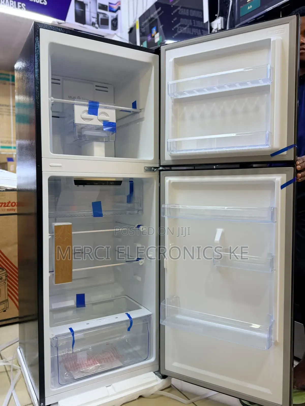Mika Fridge, 202l, 2 Door Top Mount Freezer, No Frost (Frost Free),