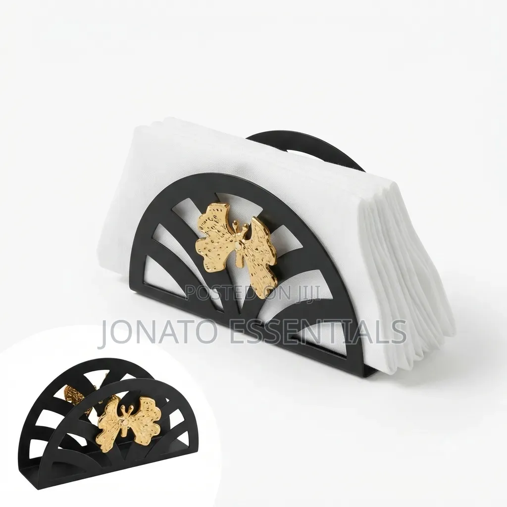 Black Gold Napkin Holder - Modern Dining Table Decor