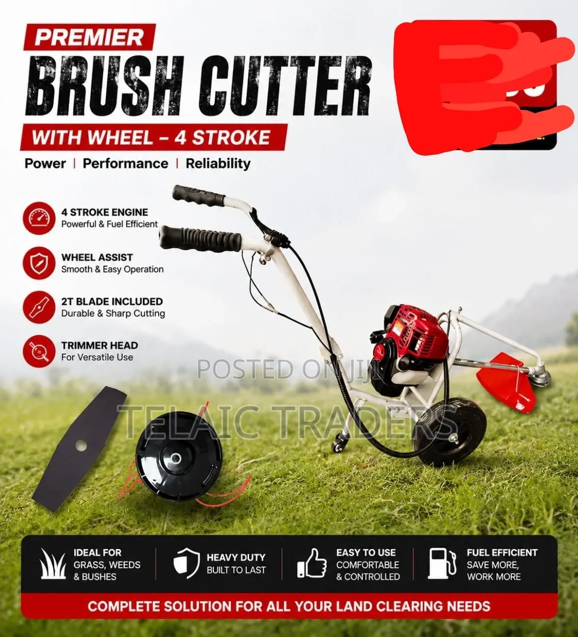 Premier 4 Stroke Brush Cutter With Wheels