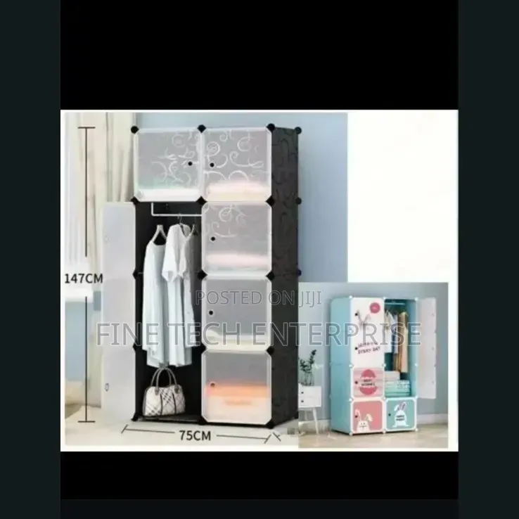 Portable 2- Column by 4 Plastic Wardrobes