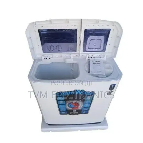Mika Washing Machine, 10kg, Semi Auto Twin Tub, White Grey