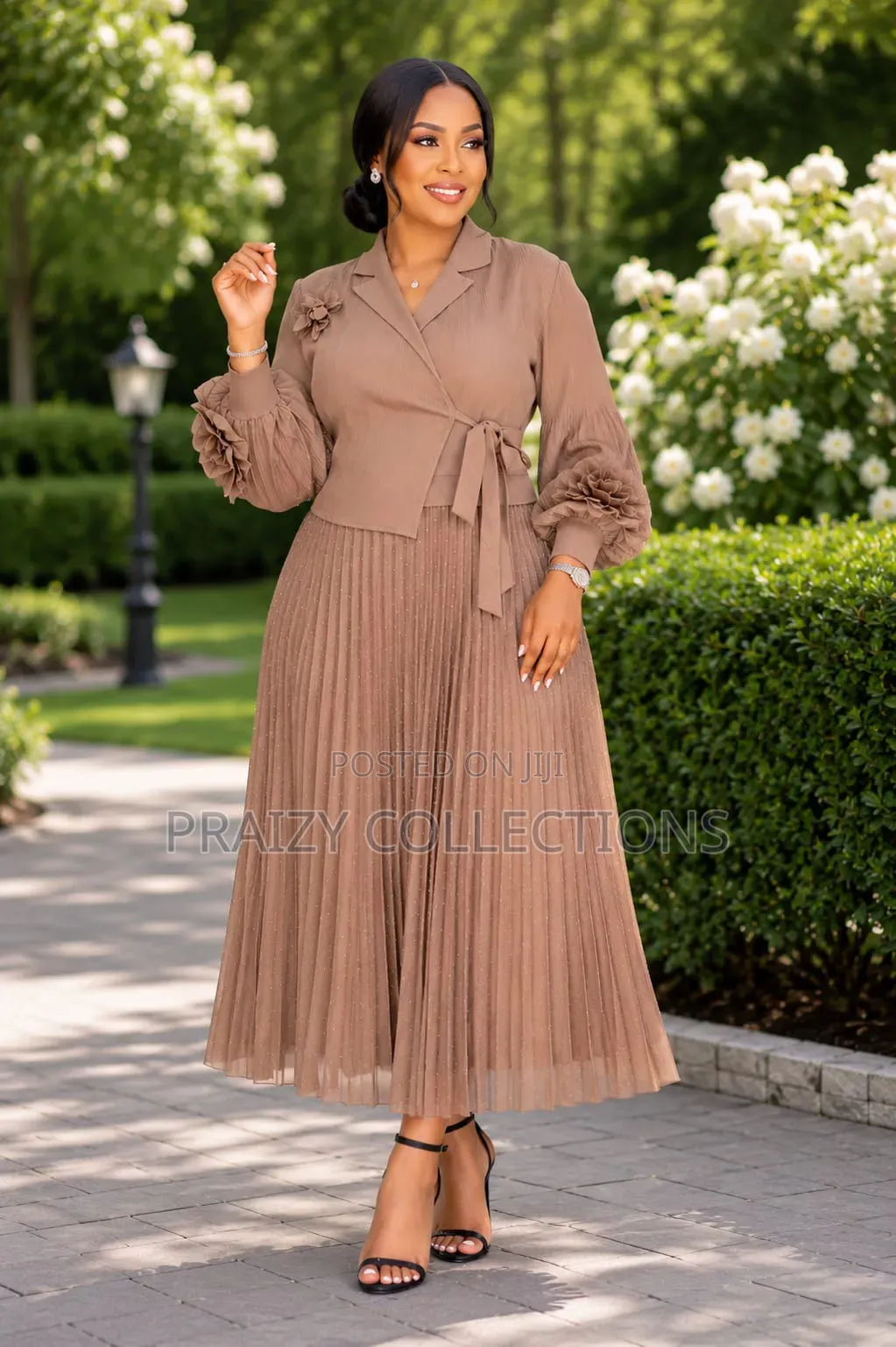 Blossom Grace Miyaki Pleated Maxi Dress