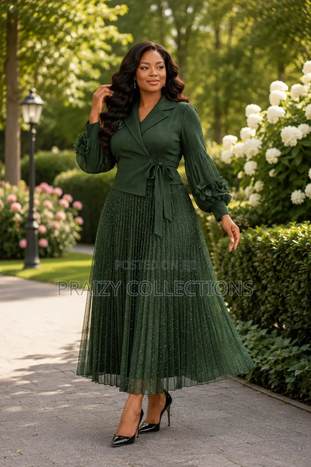 Blossom Grace Miyaki Pleated Maxi Dress