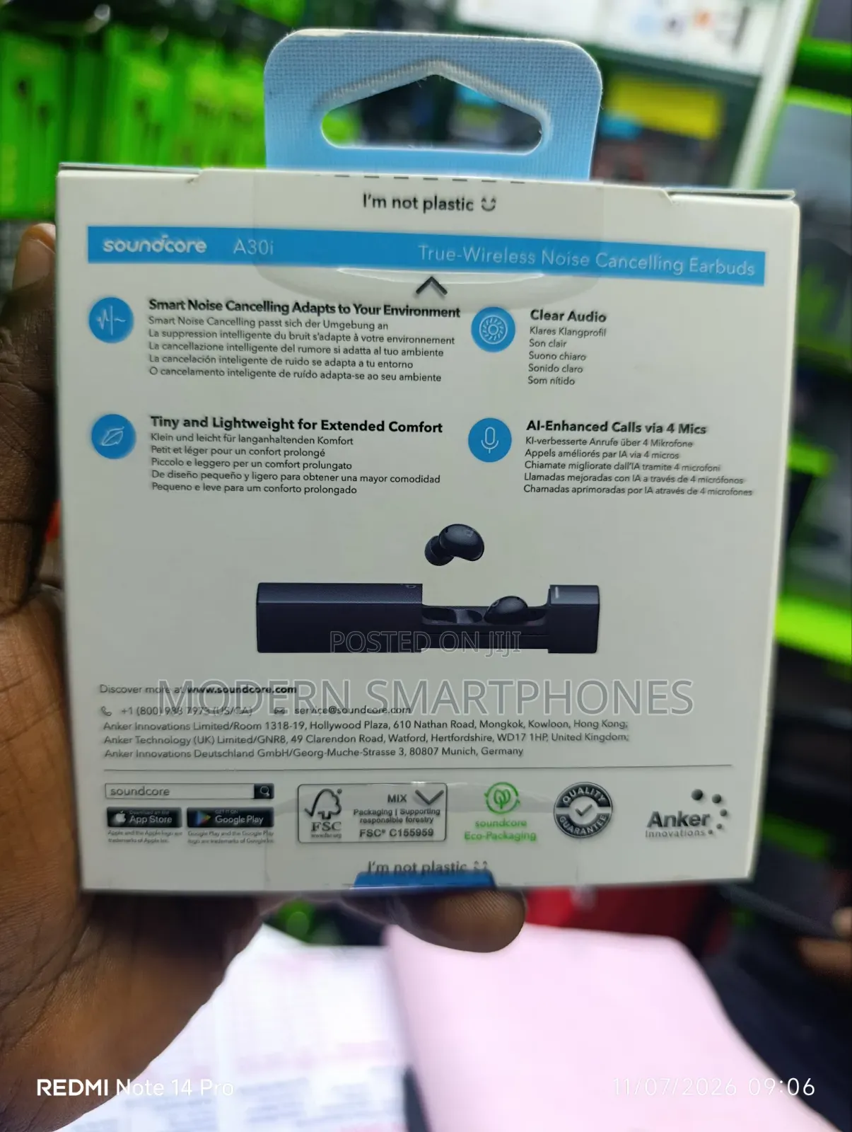 Anker Soundcore A30i Anc Tiny Buds Wireless Bluetooth Earbuds