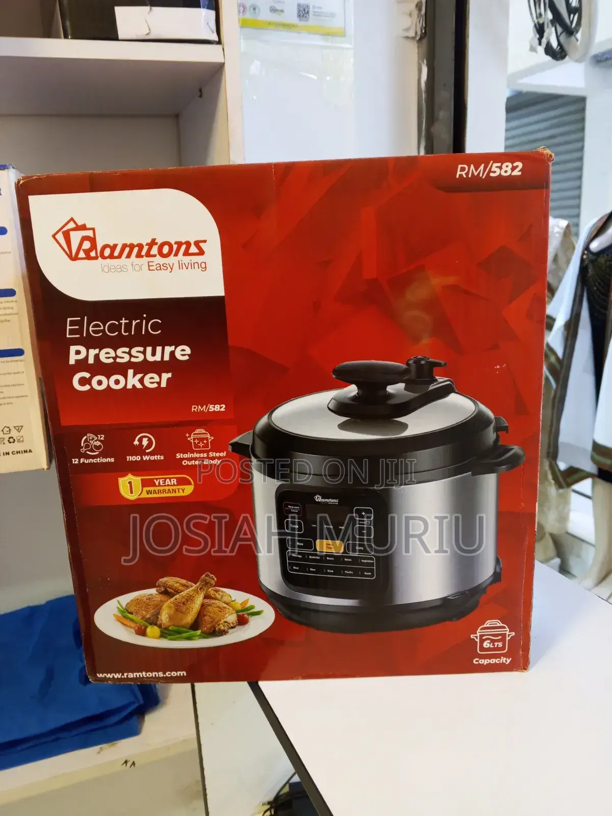 Ramtons 6l Electric Pressure Cooker 1100w