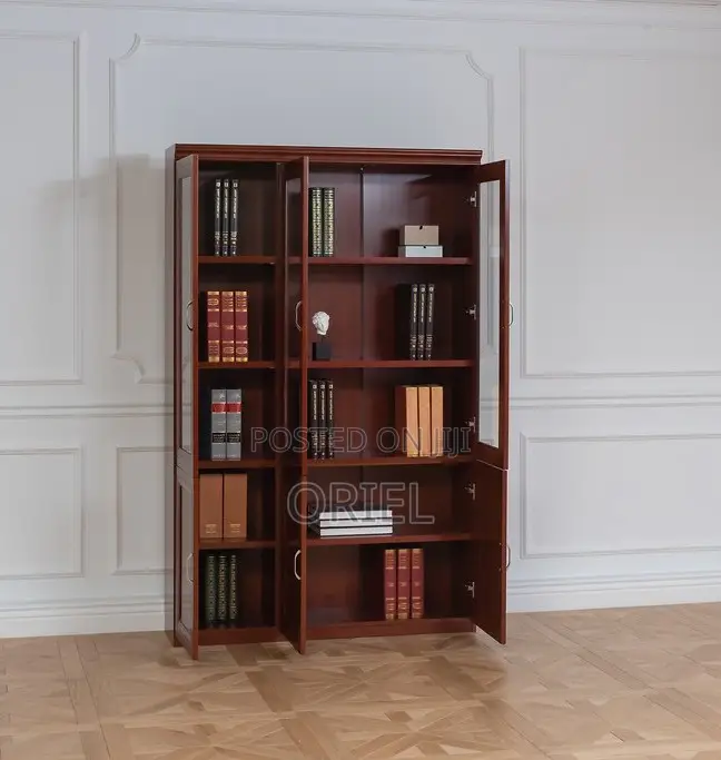 Office Cabinet : Wooden 3-Door Mahogany Cabinet