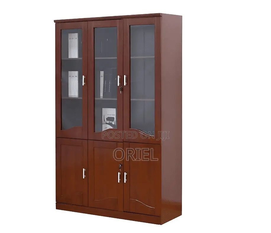 Office Cabinet : Wooden 3-Door Mahogany Cabinet