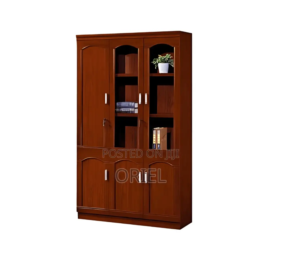 Office Cabinet : Wooden 3-Door Mahogany Cabinet