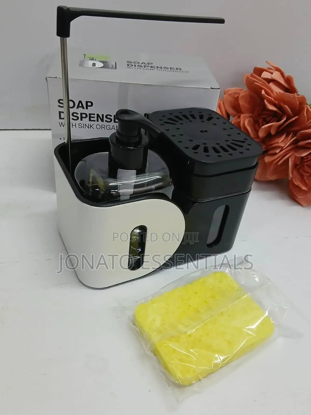 3-in-1 Kitchen Sink Organizer Soap Dispenser - Modern Space Saver