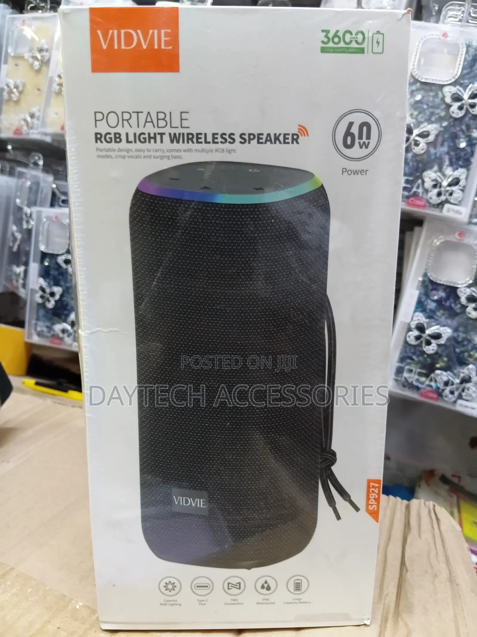 This Is a Vidvie Sp927 Portable Wireless Speaker With RGB Lighting.