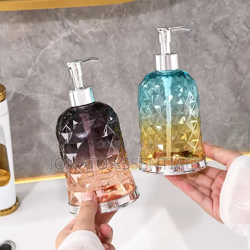 Diamond Glass Soap Dispenser - Elegant Bathroom/Kitchen Decor