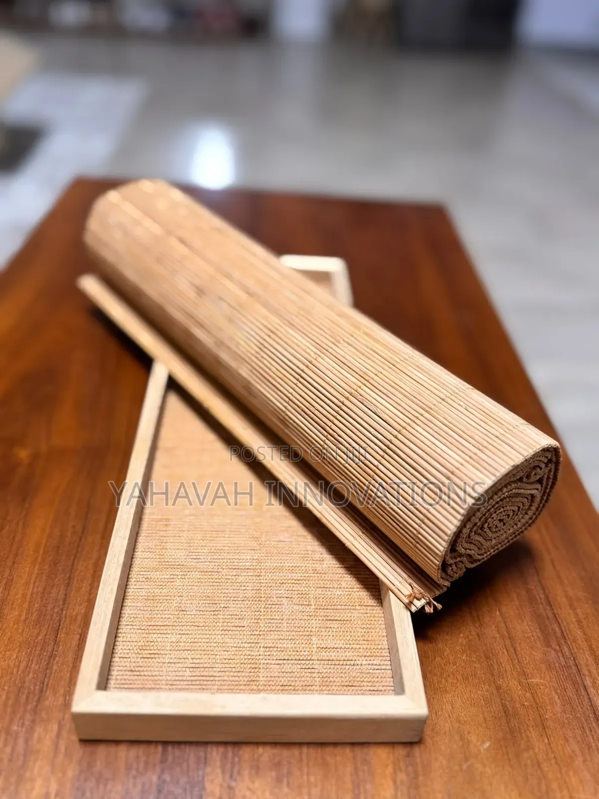 Natural Bamboo Table Runner Wooden Serving Tray Set (Karen)