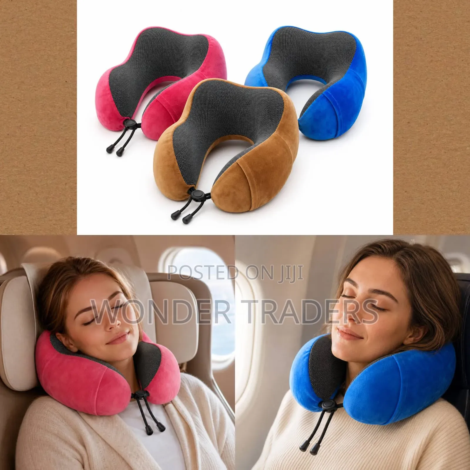 *Neck Pillow With Side Phone Holder Pocket