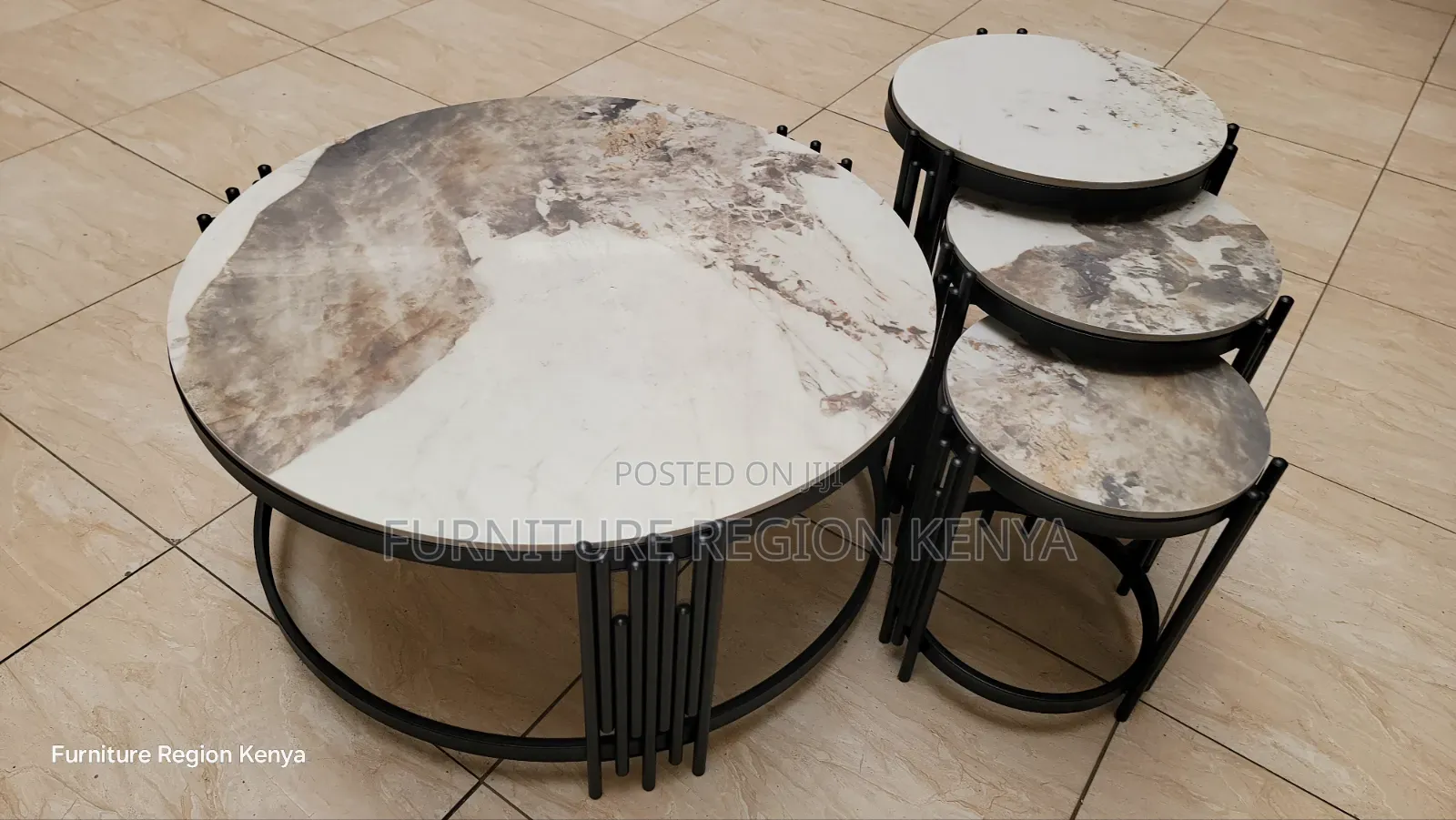 Marble Top 4in1 Round Coffee Table