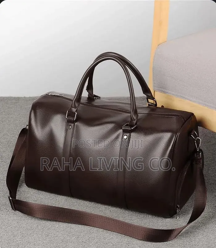 Retro Leather Travel Duffle Bag | Shoe Compartment | 2 Colours