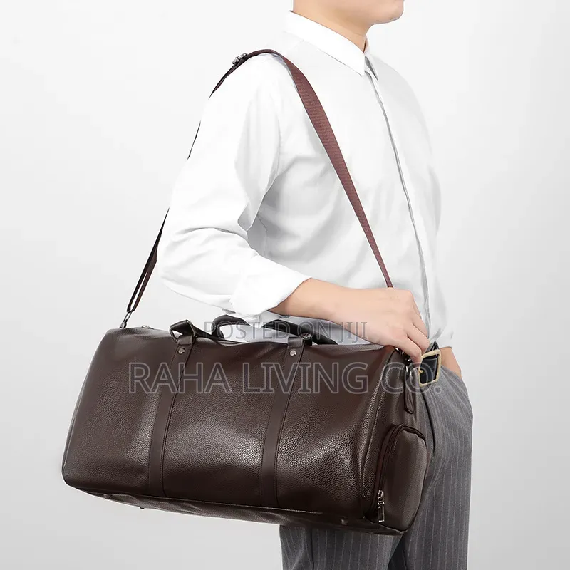 Retro Leather Travel Duffle Bag | Shoe Compartment | 2 Colours