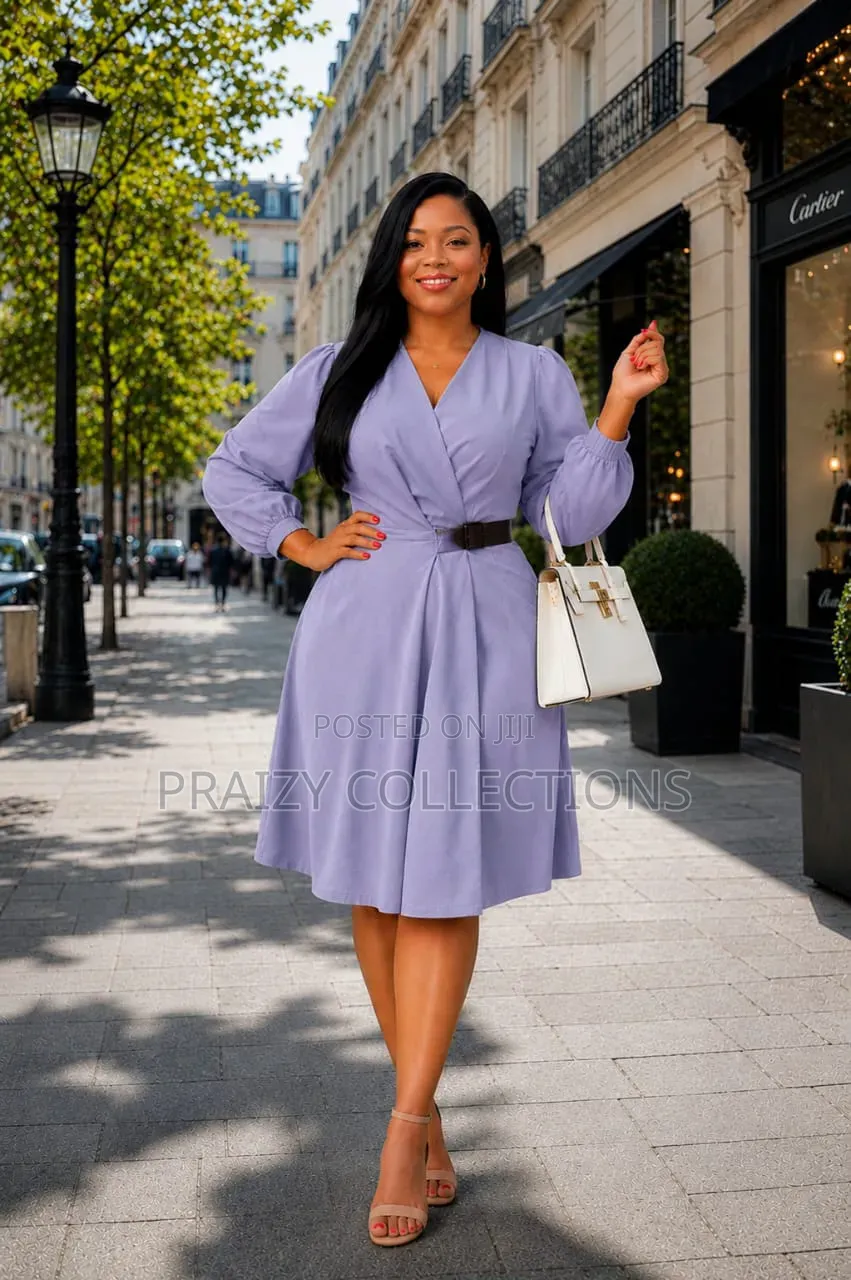 Classic Elegance Belted Midi Dress