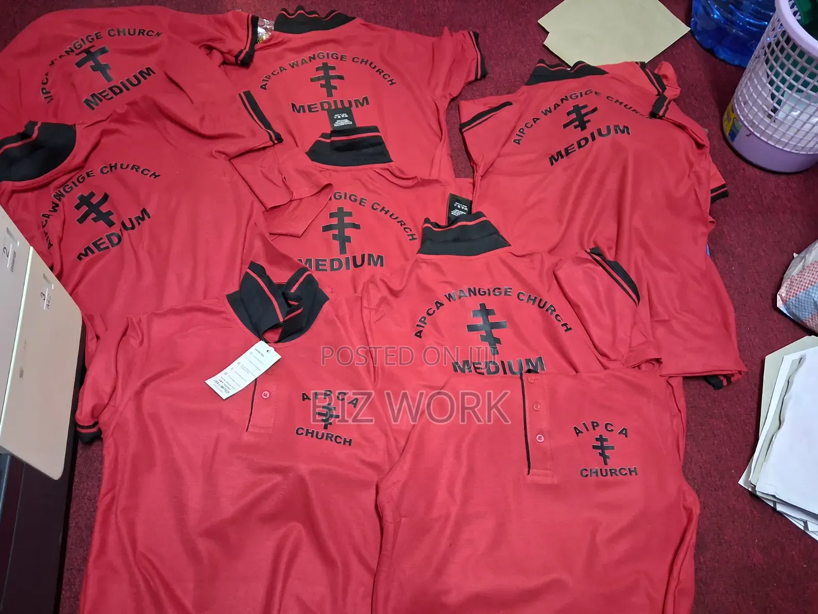 Church T-Shirt Branding Polo Red