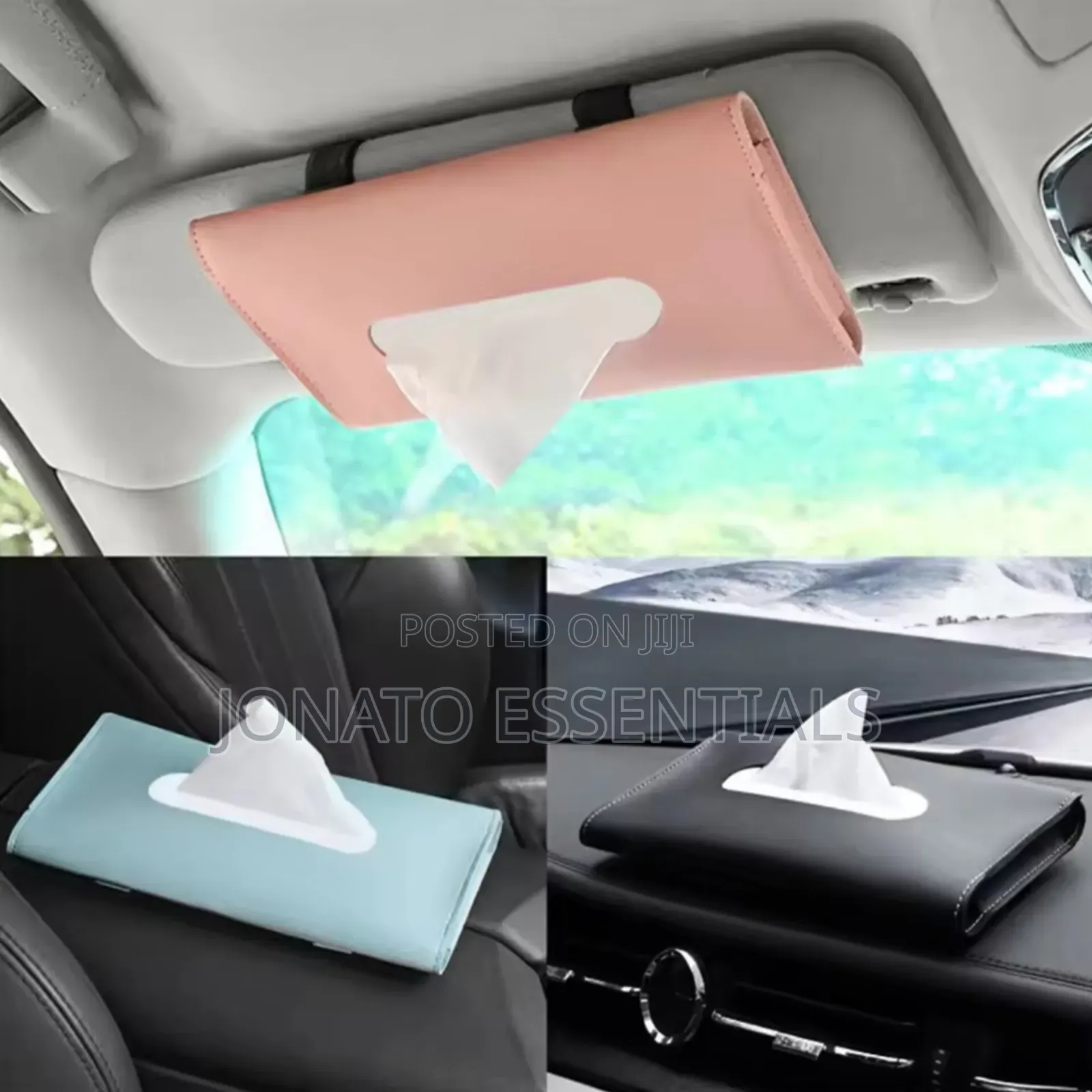 Leather Car Tissue Holder Sun Visor Organizer