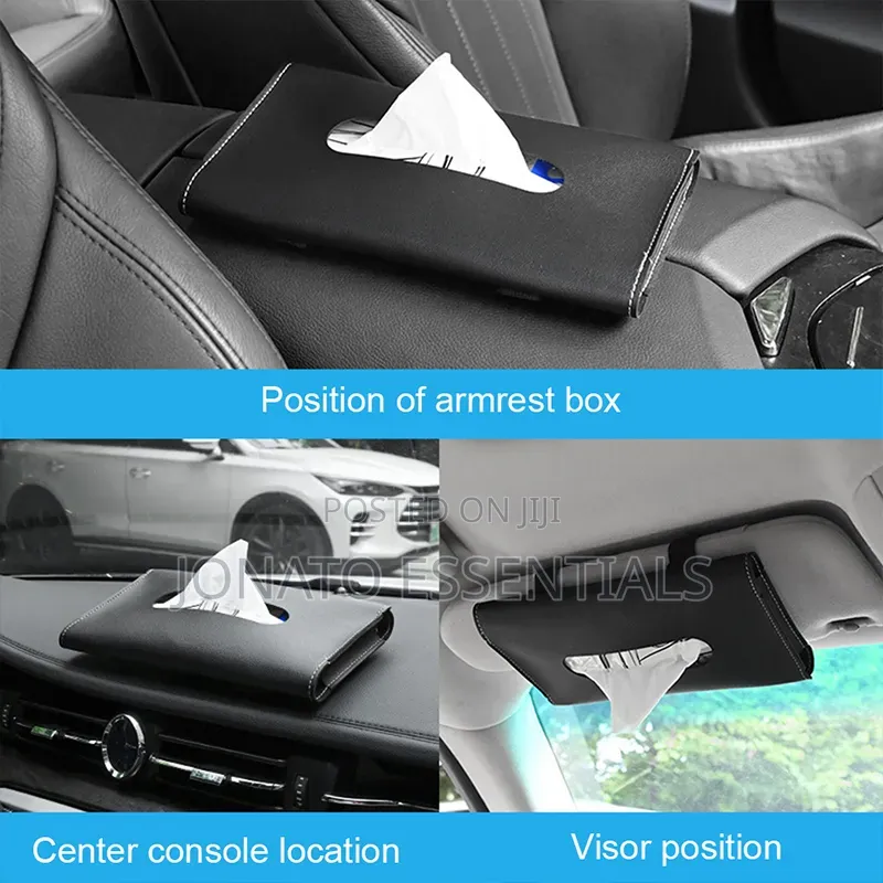 Leather Car Tissue Holder Sun Visor Organizer