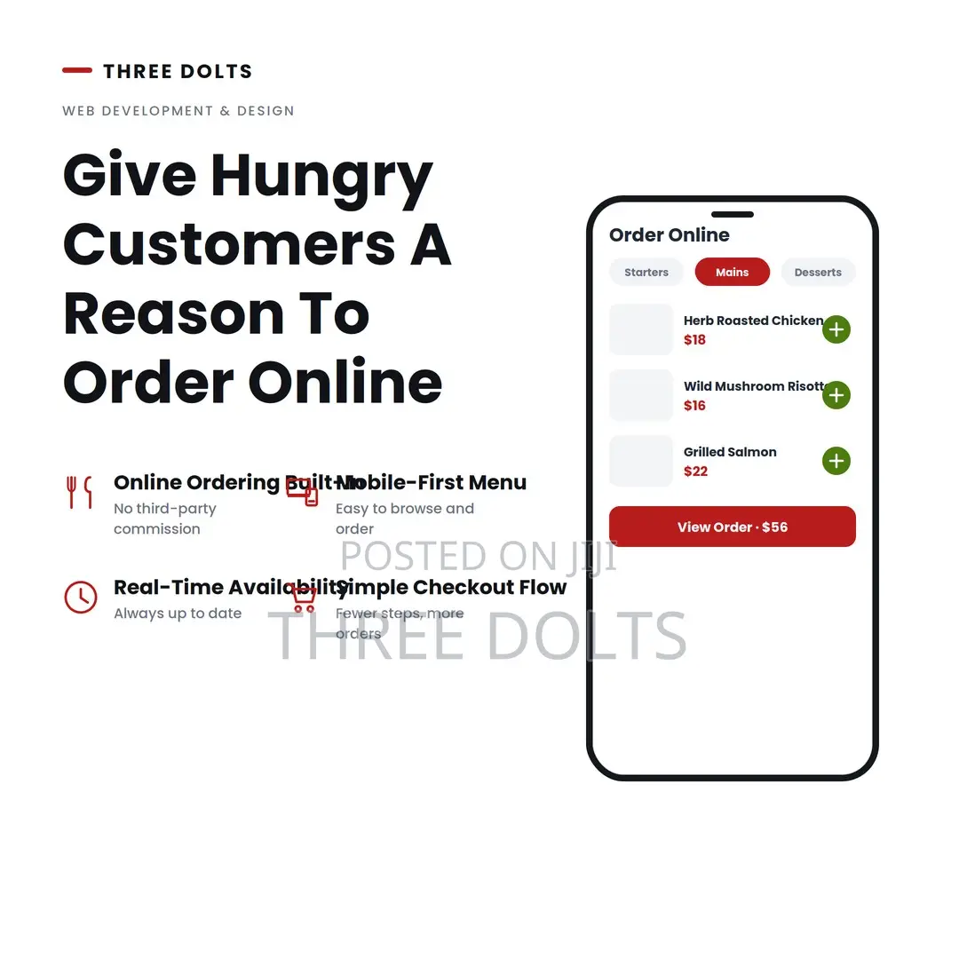 Restaurant Website Online Ordering System Design – Three Dolts