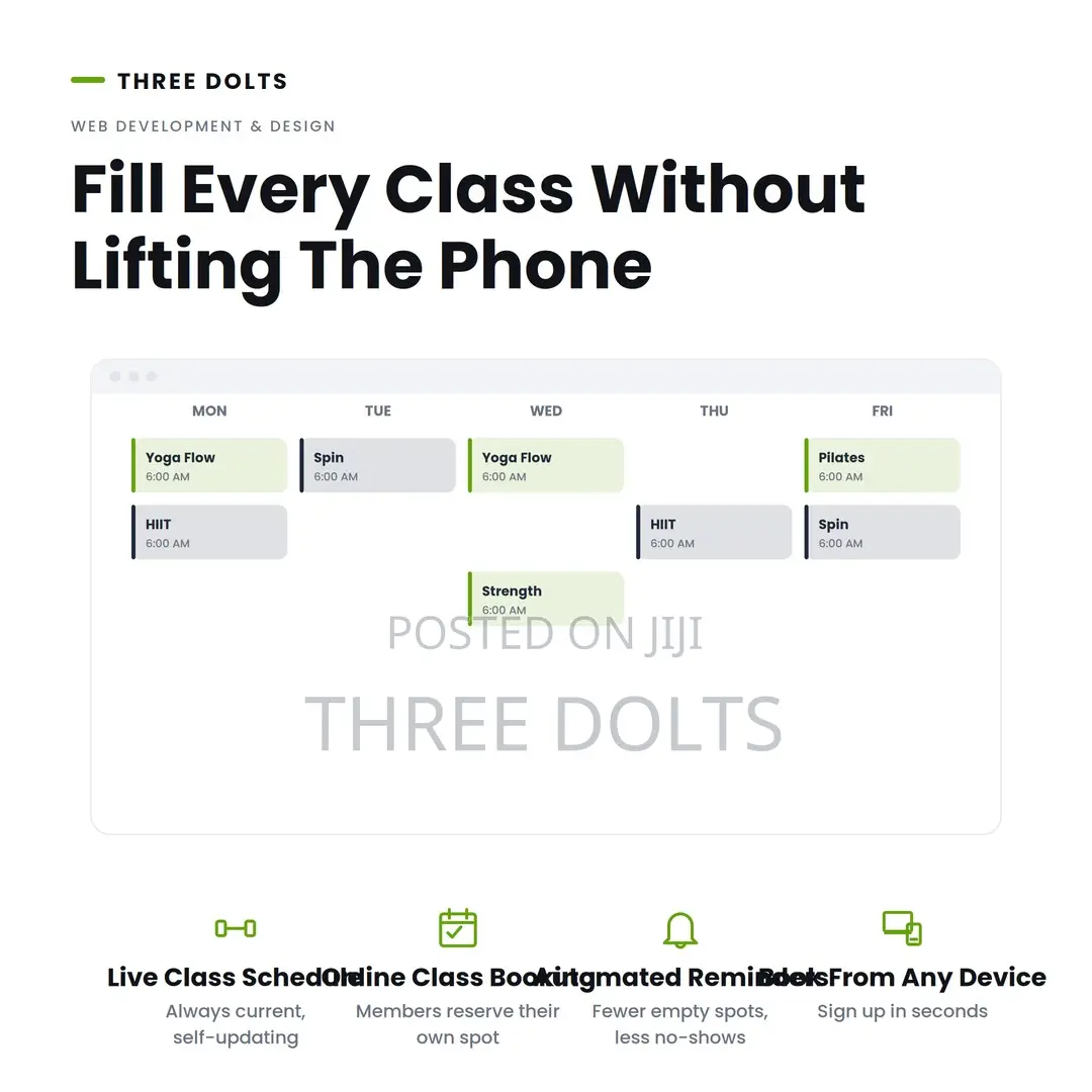 Gym Fitness Studio Website With Class Booking