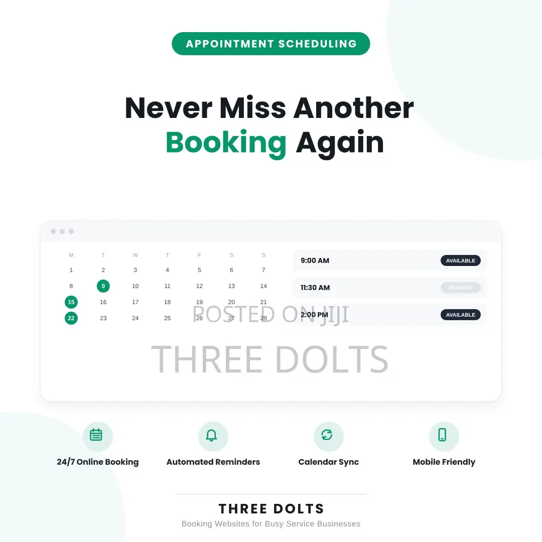 Online Booking Website Design | 24/7 Appointment Scheduling Websites