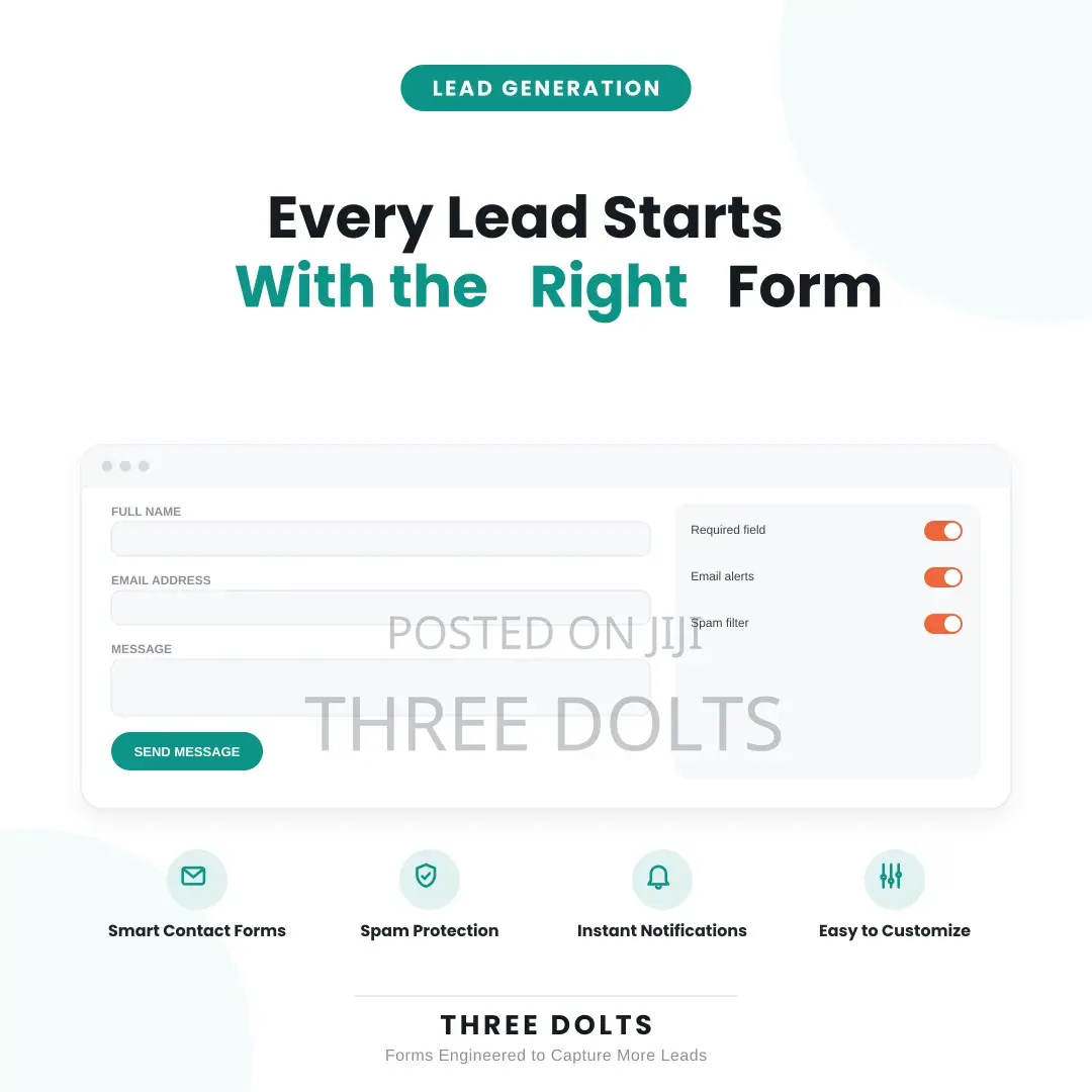 Custom Contact Form Lead Capture Website Design | Spam-Free