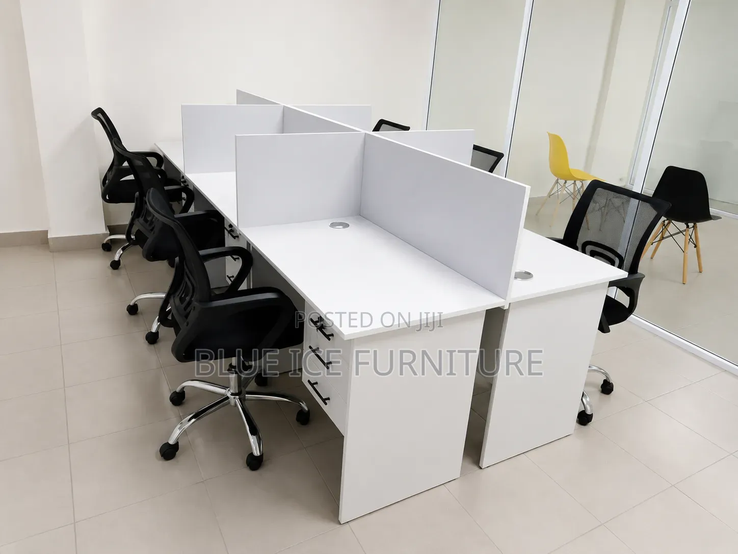 4-Way Wooden Office Workstation Desk