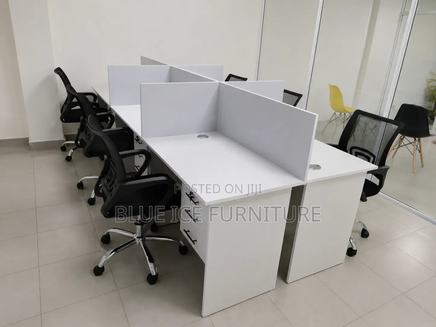 4-Way Wooden Office Workstation Desk