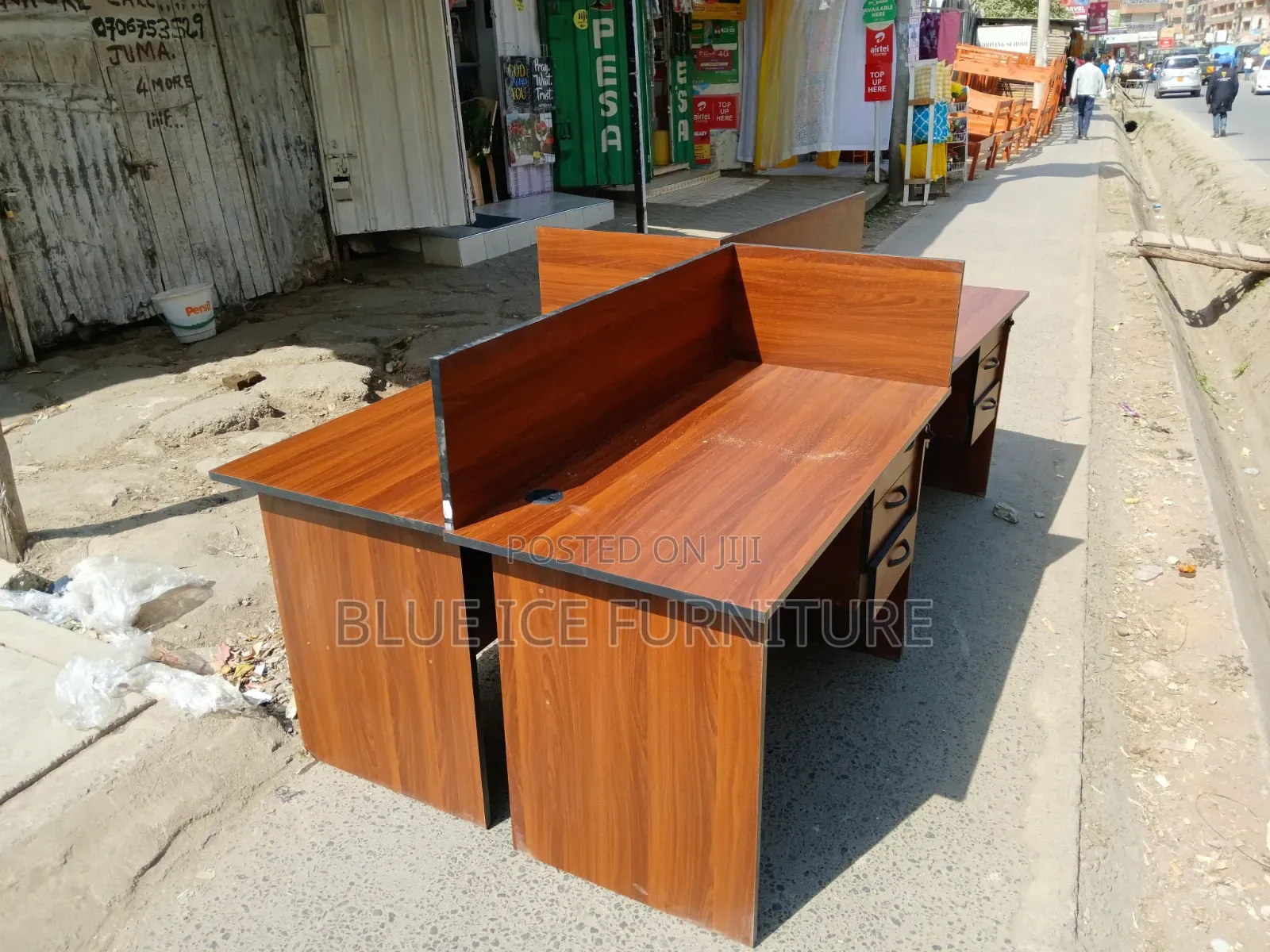 2.4m*1.2m 4 Way Office Workstation Desk Set