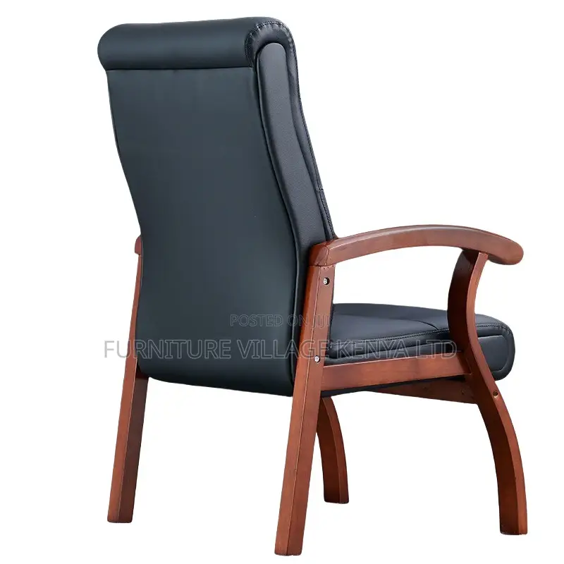 Wooden Leather Meeting Rooms Reception Guest Chair Office