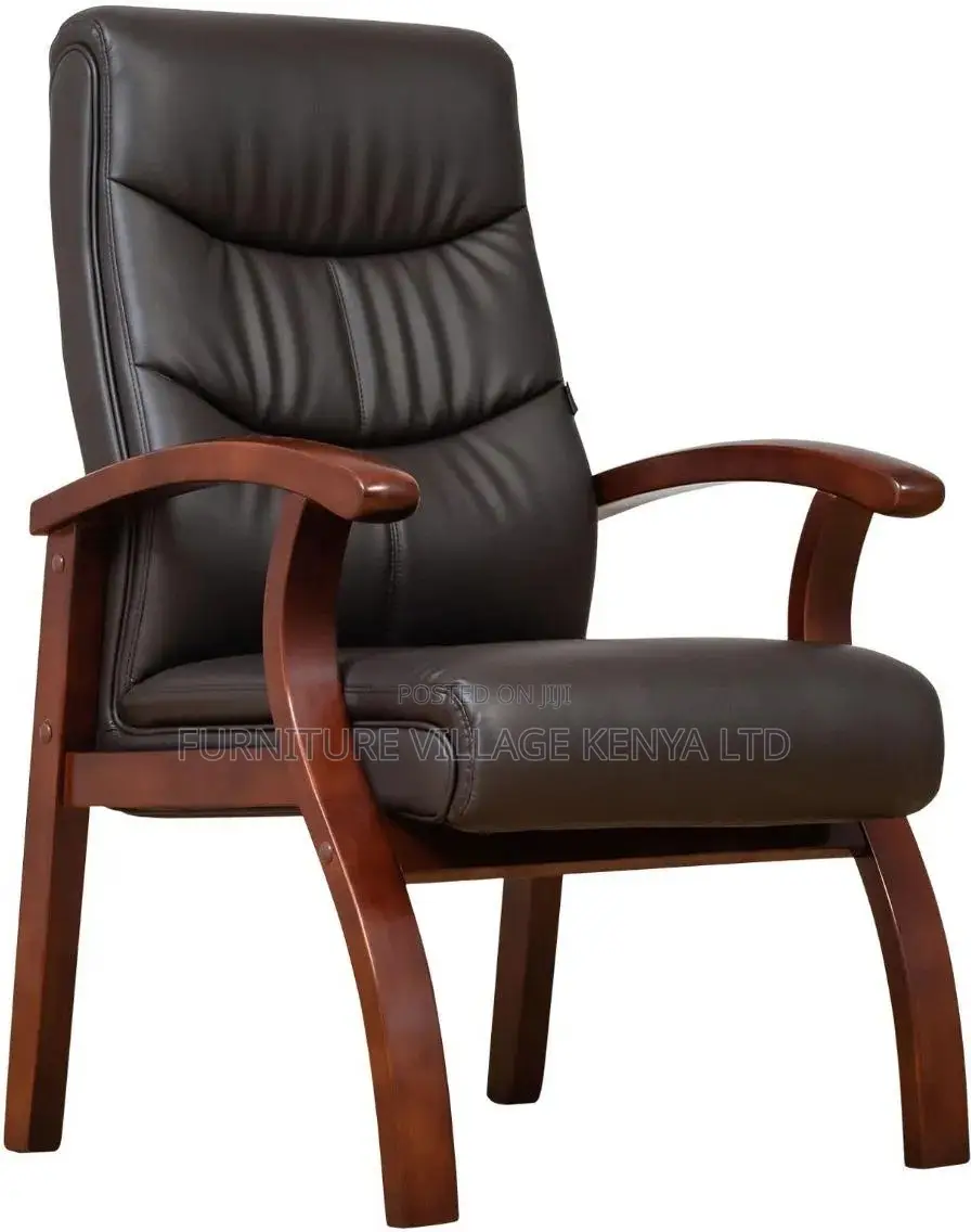 Wooden Leather Meeting Rooms Reception Guest Chair Office