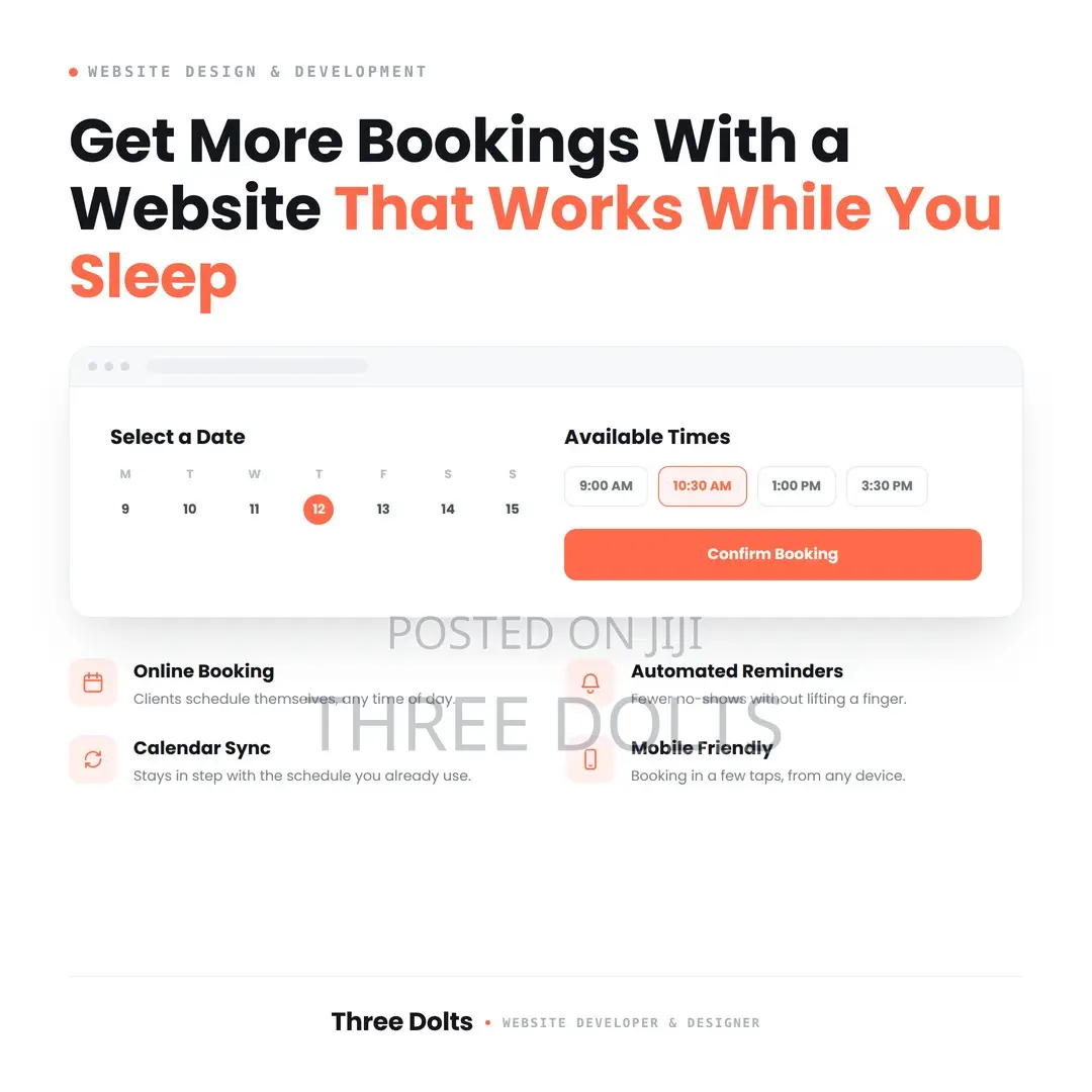 Business Booking Website Design – Online Appointment Scheduling