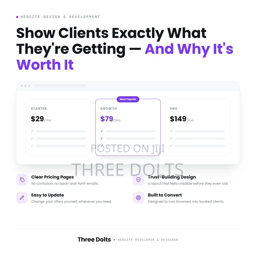 Professional Pricing Page Design for Service Businesses