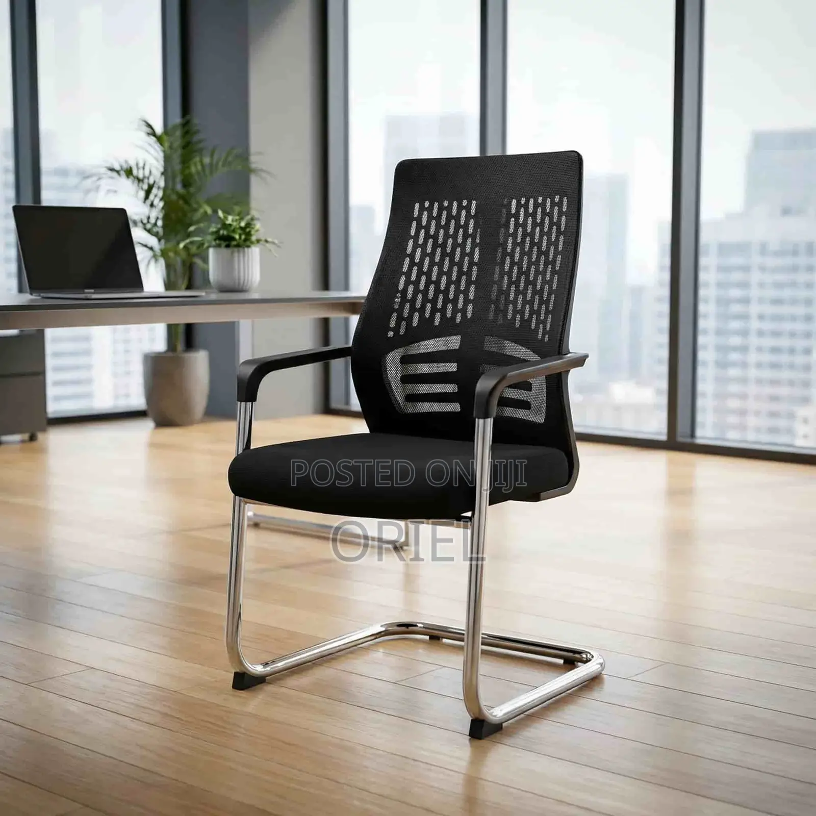 Office Chair : Mid-Back Sled Base Clerical Office Seat