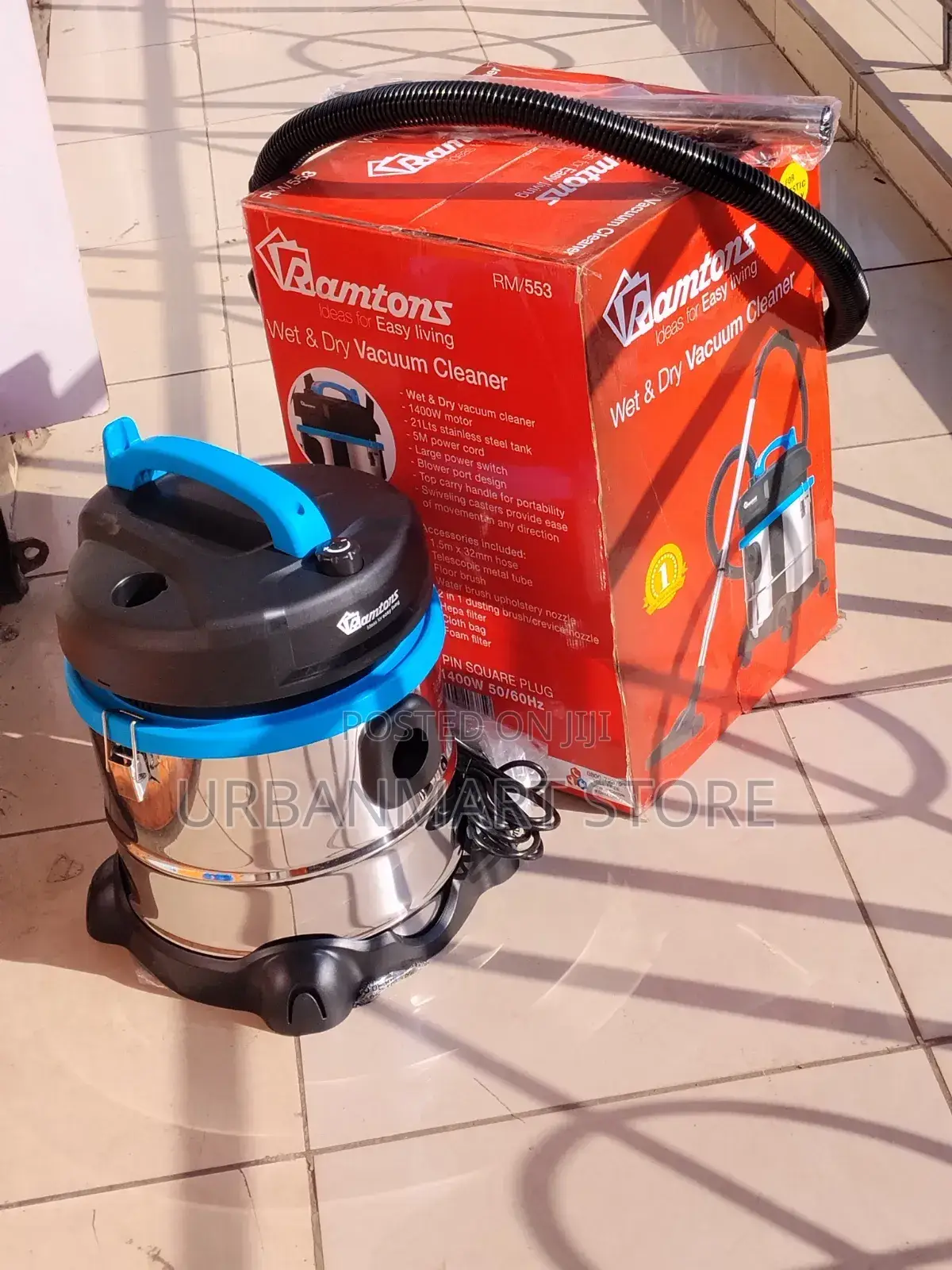 Ramtons Wet and Dry Cleaning Vacuum Cleaner 21 Litres