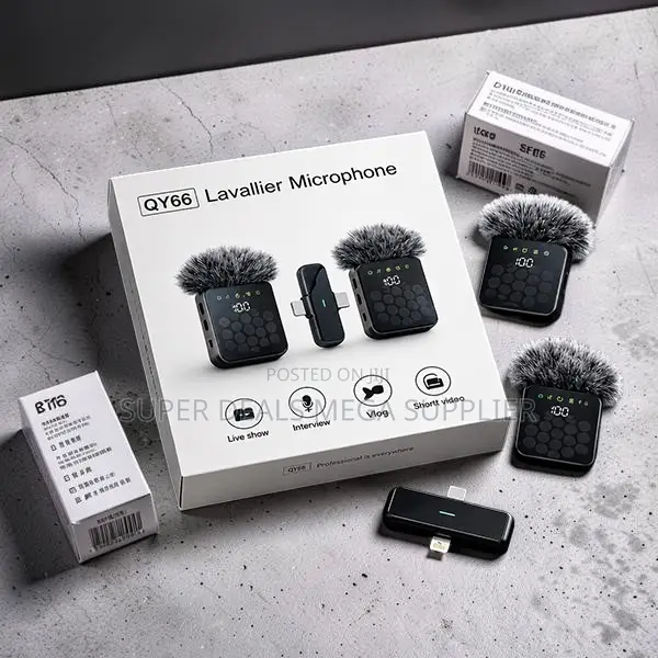 Noise-Canceling 3 in 1 Dual Mics Wireless Lavalier Microphone