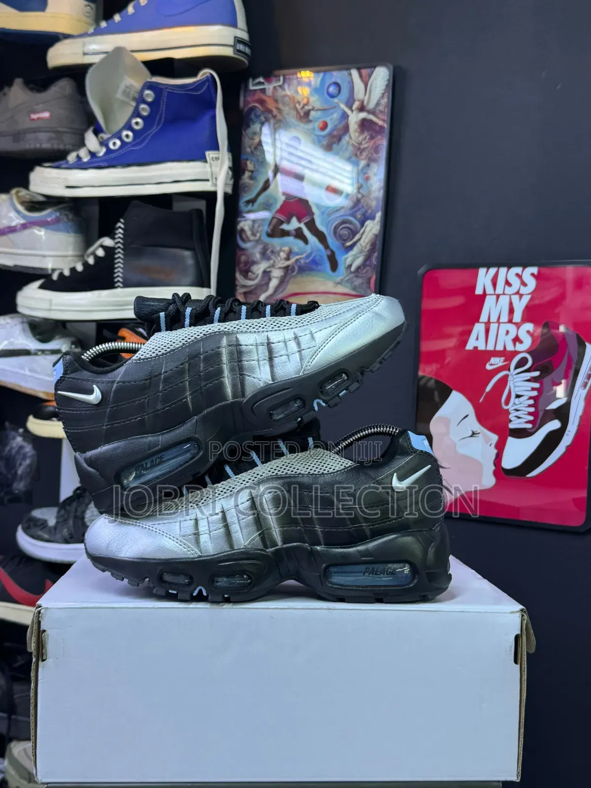 Palace X Nike Air Max 95 Big Bubble Metallic Silver Sneakers