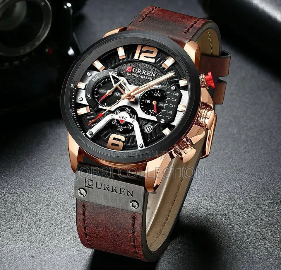 Curren Chronograph Leather Strap Watch