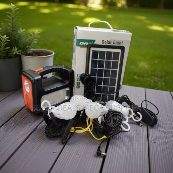 Dat at-9011b Home Solar Lighting Kit With Fm Radio, Usb Phone Charger