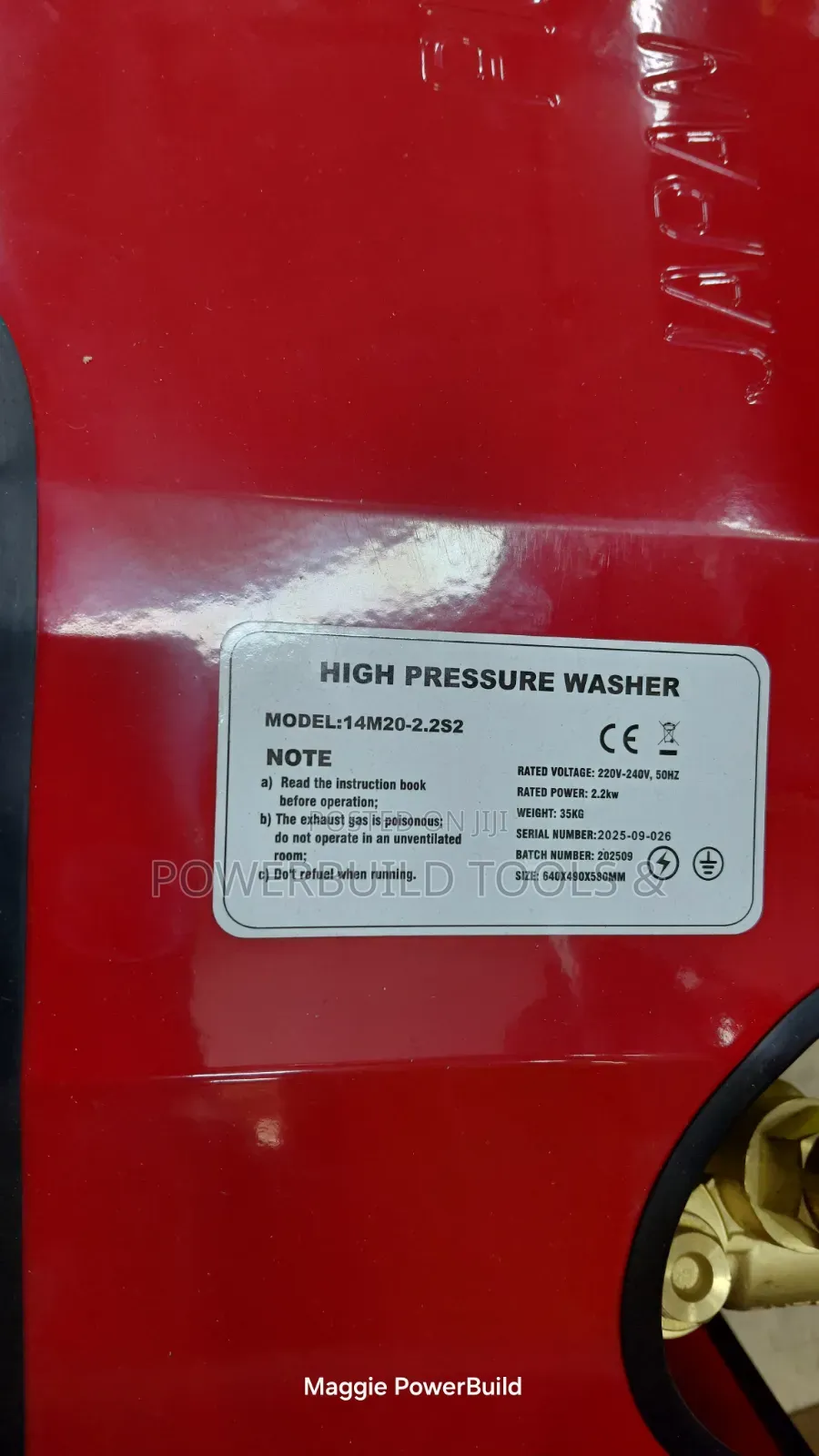 Pioneer 2700psi Single Phase Heavy-Duty Carwash Machine With 3hp Motor
