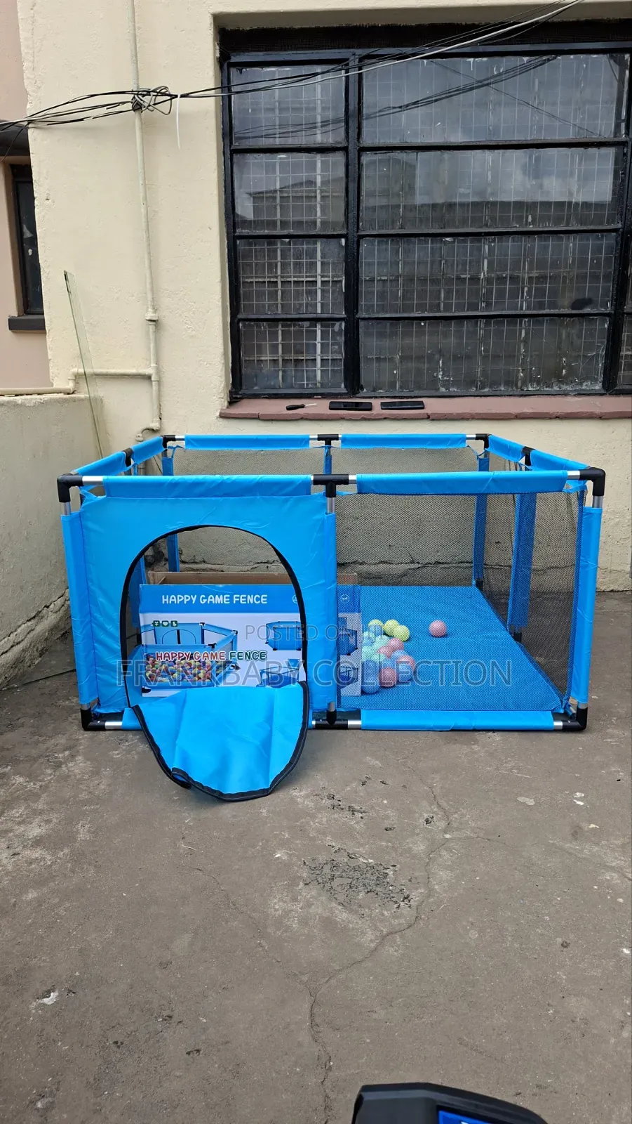 Portable Kids Play Fence With Zipper Door