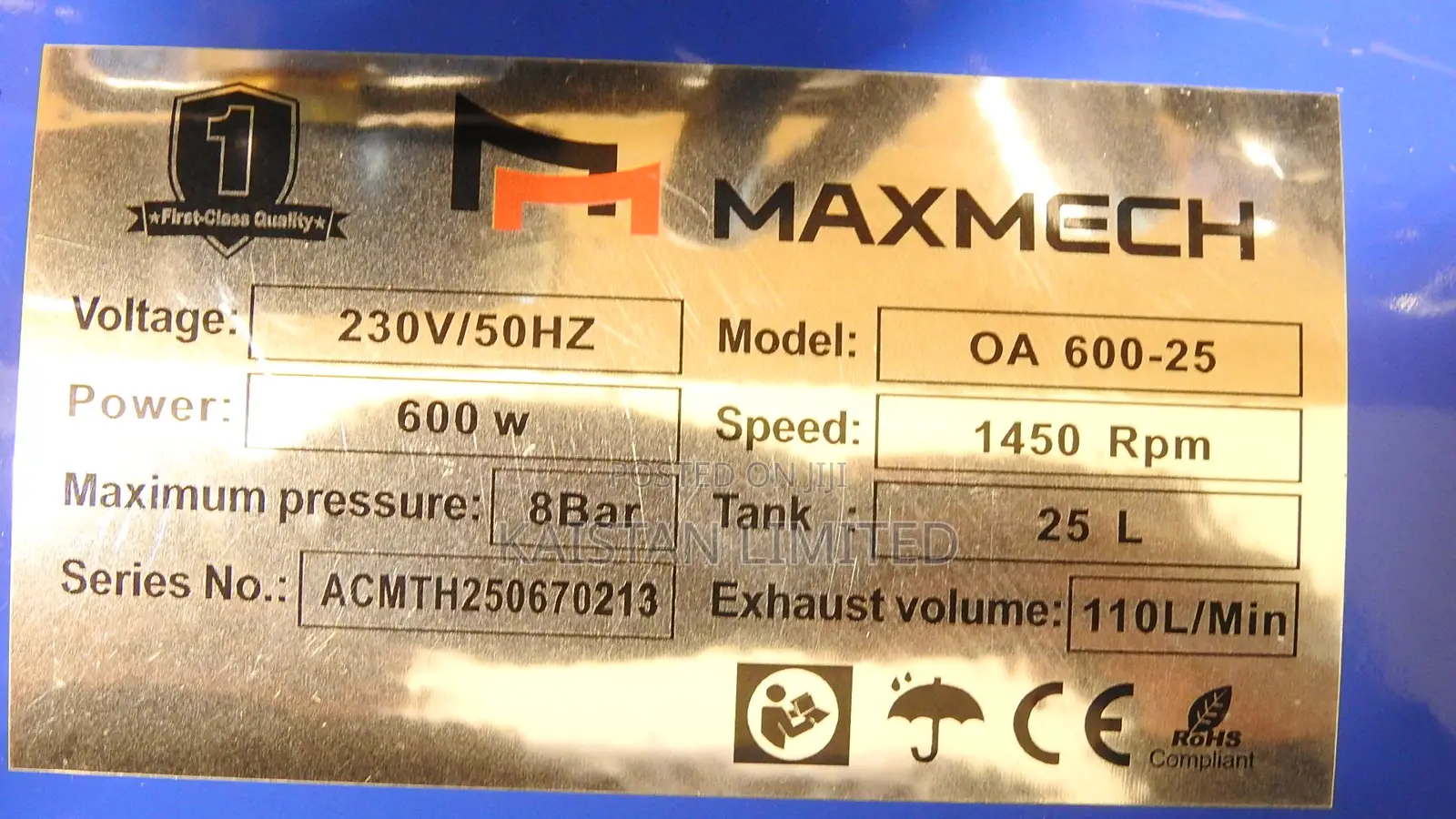 Maxmech 25l Silent Air Compressor /Quiet 650w Motor for Spray Painting