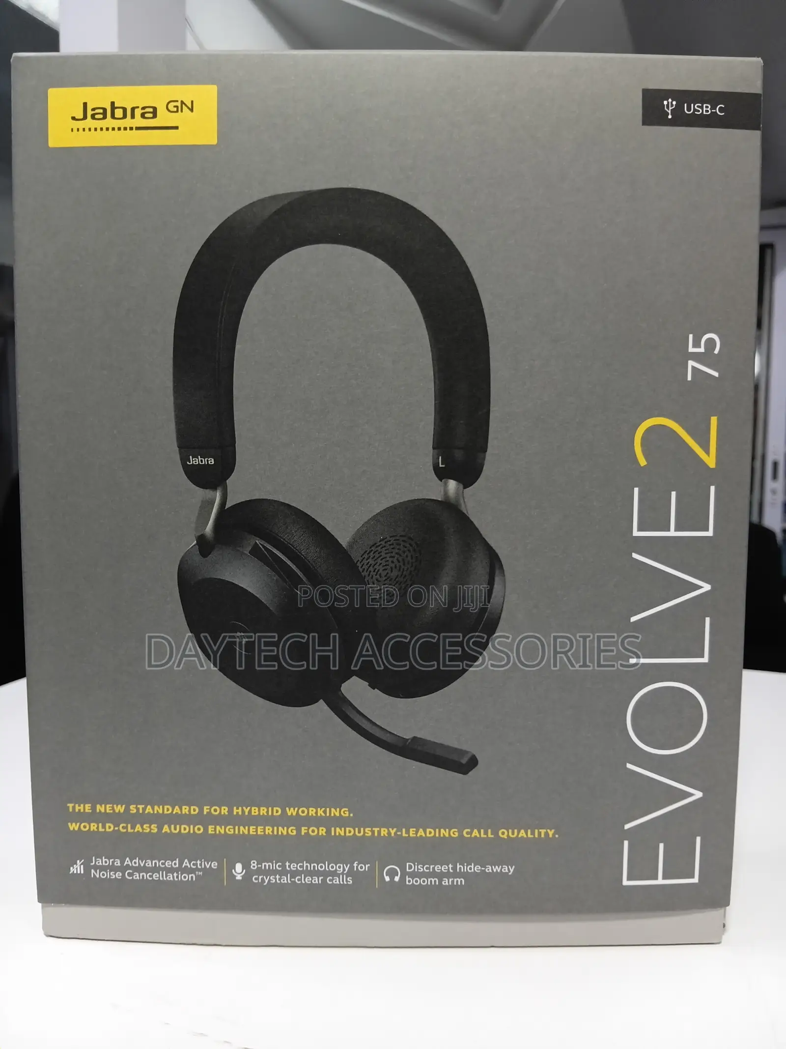 These Are Jabra Evolve2 75 Wireless Headphones in Black.
