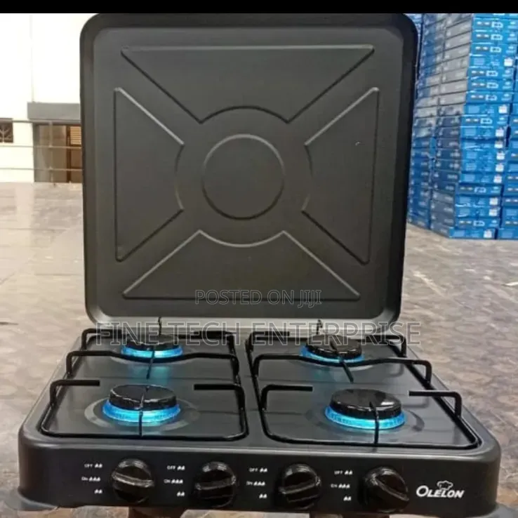 Olelon 4 Burner Gas Stove Cooker With Cover Lid