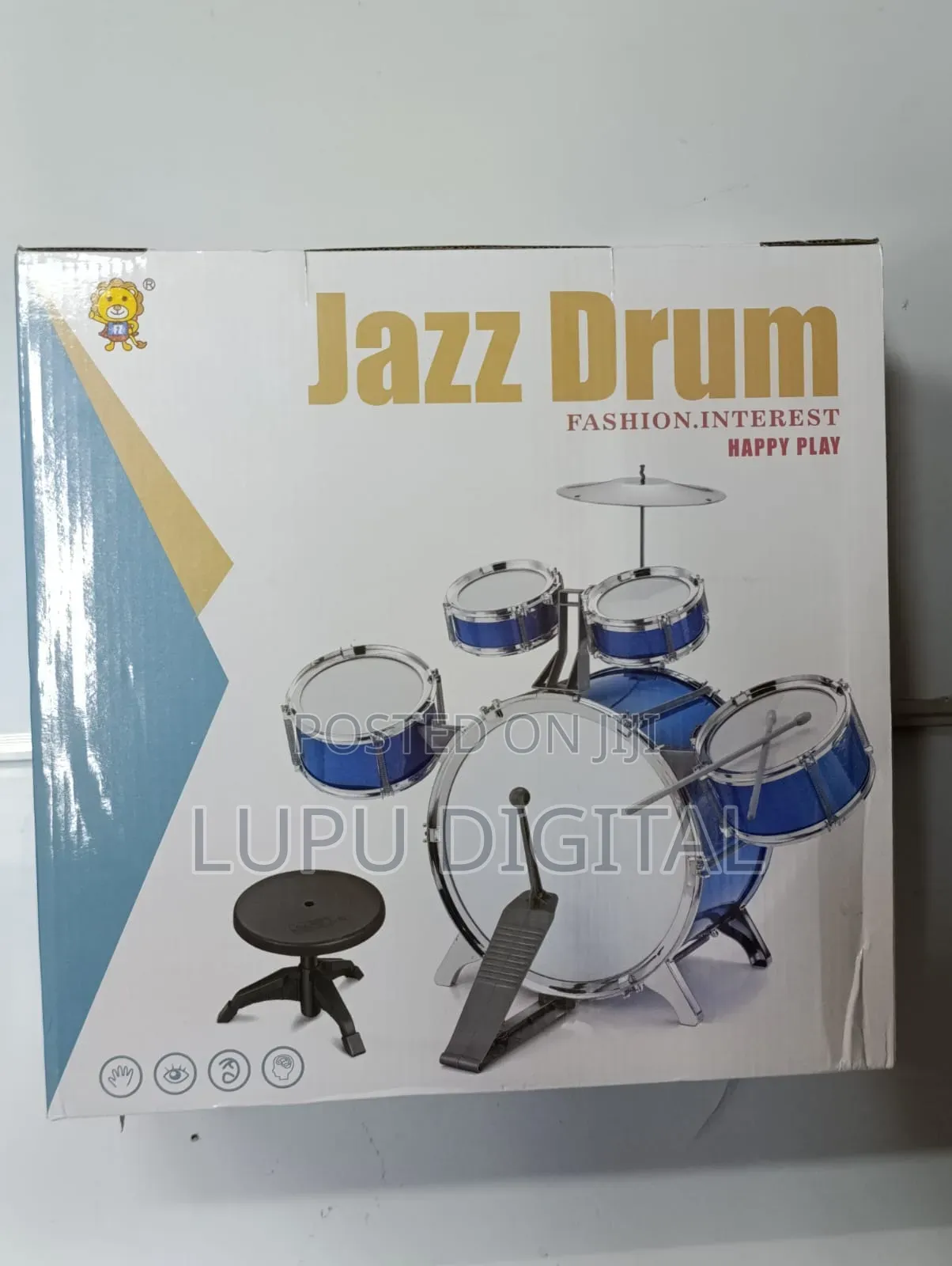 Jazz Drum Set. Red And Blue