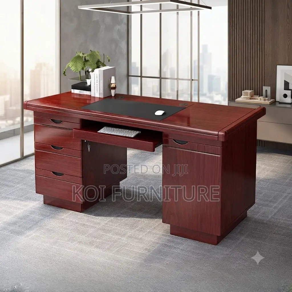 Office Desk; 1.4 Meters Executive Withstand Mahogany Desk